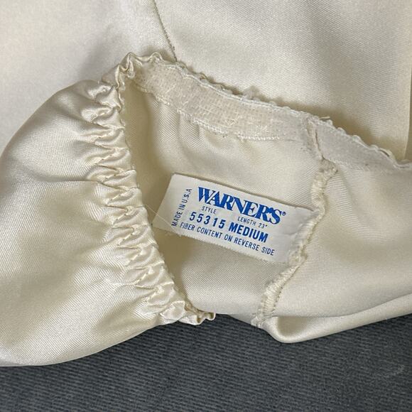 Vintage Warner's Half Slip Skirt Satin Ivory Size Medium Double Slit 55315 USA - Picture 8 of 9